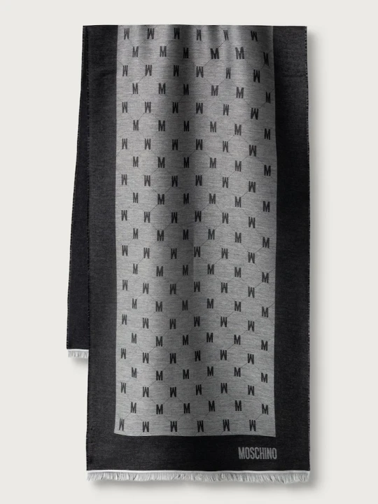 Zdjęcie produktu Moschino szalik z dodatkiem wełny czarny