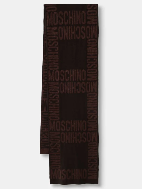 Zdjęcie produktu Moschino szalik z wełną brązowy