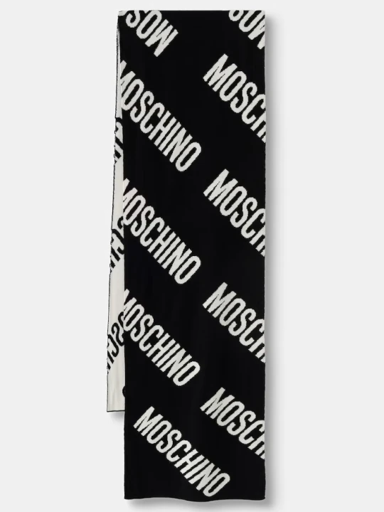 Zdjęcie produktu Moschino szalik z wełną czarny
