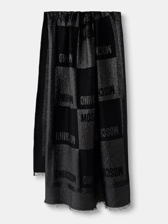 Zdjęcie produktu Moschino szalik z wełną czarny