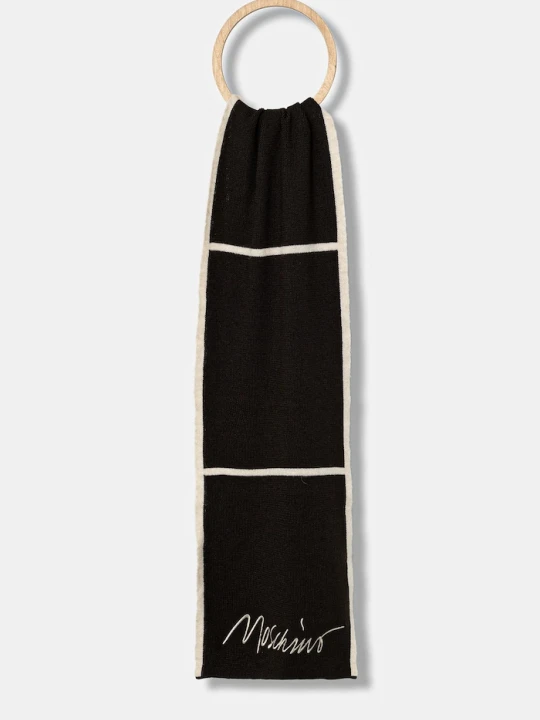 Zdjęcie produktu Moschino szalik z wełną brązowy
