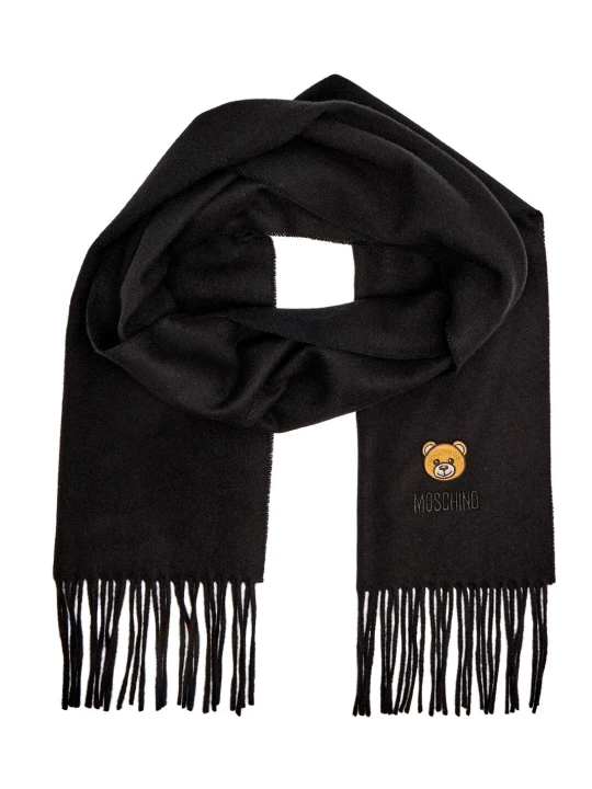 Zdjęcie produktu Moschino Wełniany szal czarny