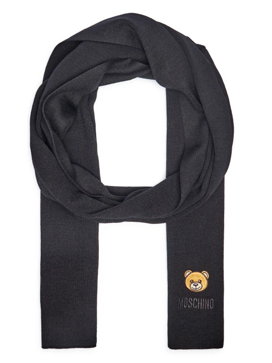 Zdjęcie produktu Moschino Wełniany szal czarny