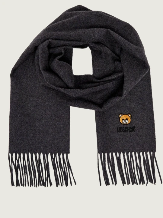 Zdjęcie produktu Moschino Wełniany szal grafitowy