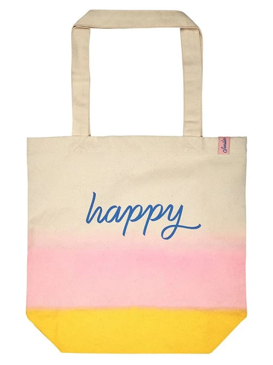 Zdjęcie produktu moses. Shopper bag "Happy" w kolorze beżowo-jasnoróżowo-żółtym rozmiar: onesize