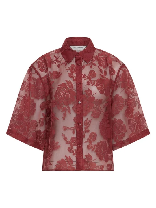 Zdjęcie produktu MOSS COPENHAGEN Bluzka "Lettiche" w kolorze bordowym rozmiar: L / XL