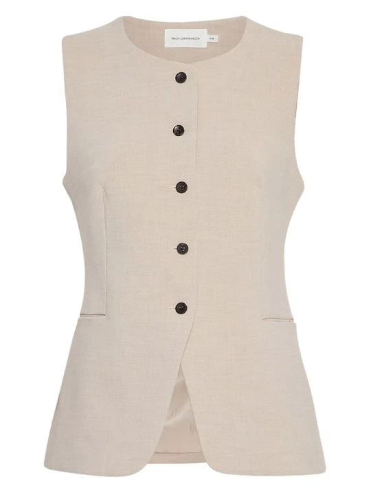 Zdjęcie produktu MOSS COPENHAGEN Kamizelka "Mirabelle Michelle" w kolorze beżowym rozmiar: L / XL