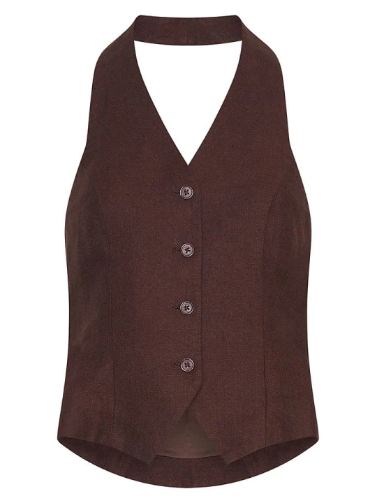 Zdjęcie produktu MOSS COPENHAGEN Kamizelka "Naira Claritta" w kolorze brązowym rozmiar: M