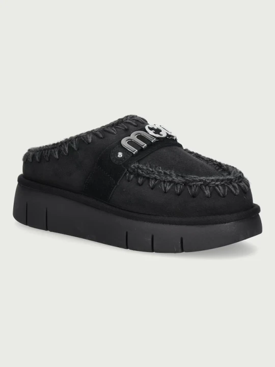 Zdjęcie produktu Mou kapcie damskie zamszowe Bounce Clog Metal Logo czarny