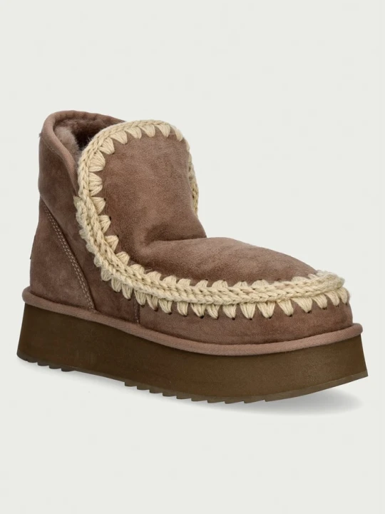 Zdjęcie produktu Mou Mini Eskimo Platform Boot śniegowce damskie zamszowe beżowy