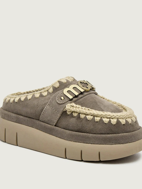 Zdjęcie produktu MOU Mule Bounce welt clog suede | z dodatkiem wełny | zamsz beżowy