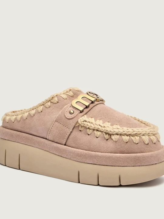 Zdjęcie produktu MOU Mule Bounce welt clog suede | z dodatkiem wełny | zamsz nude
