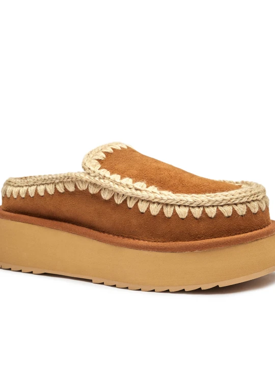 Zdjęcie produktu MOU Mule Clog Eskimo Platform | zamsz camel