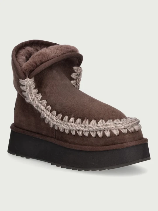 Zdjęcie produktu Mou Platform Boot Suede śniegowce damskie zamszowe brązowy
