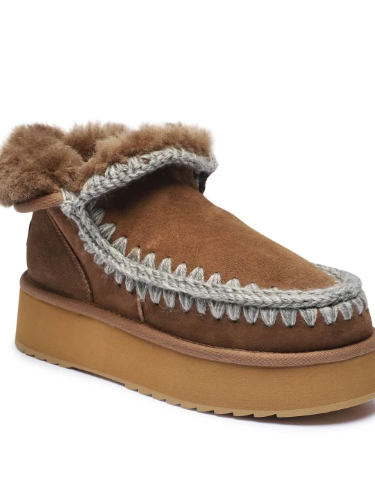 Zdjęcie produktu MOU Śniegowce Mini Eskimo Platform | shearling | zamsz brązowy