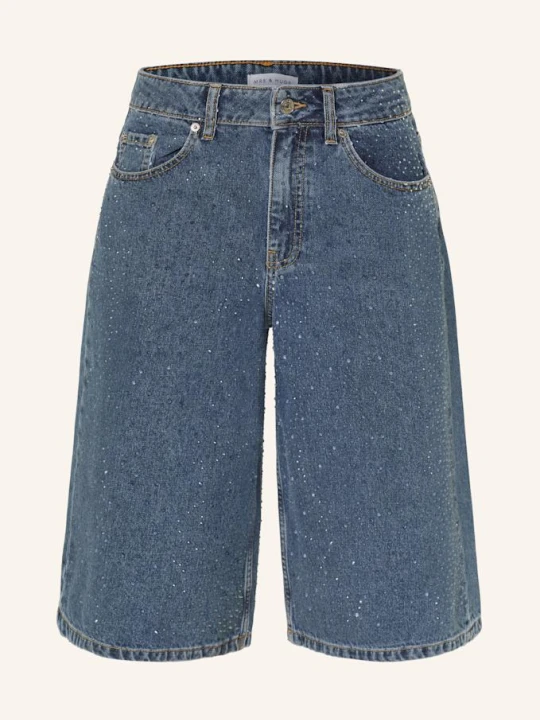 Zdjęcie produktu Mrs & Hugs Bermudy Jeansowe Z Ozdobnymi Kamykami blau DARK BLUE