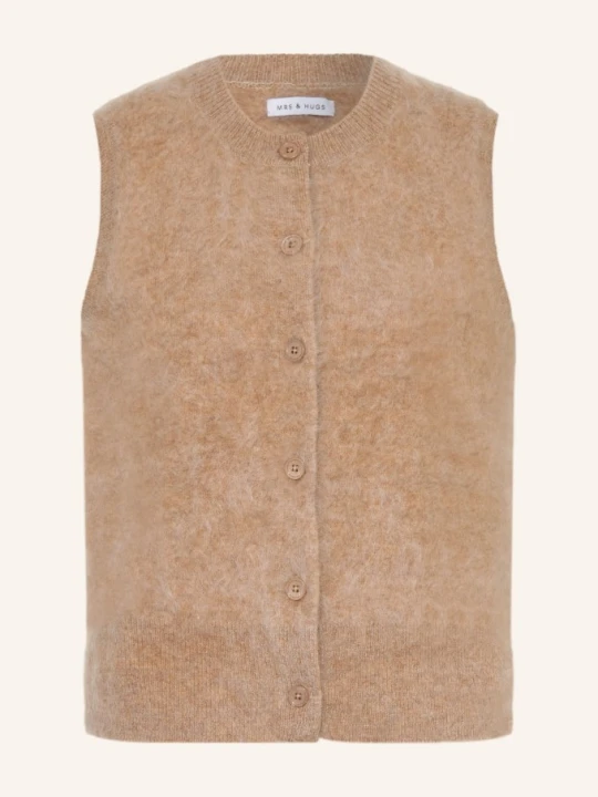 Zdjęcie produktu Mrs & Hugs Dzianinowe Wdzianko Z Kaszmiru beige