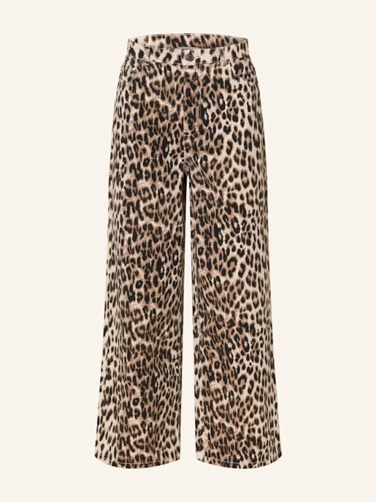 Zdjęcie produktu Mrs & Hugs Jeansy Wide Leg braun Leo AOP