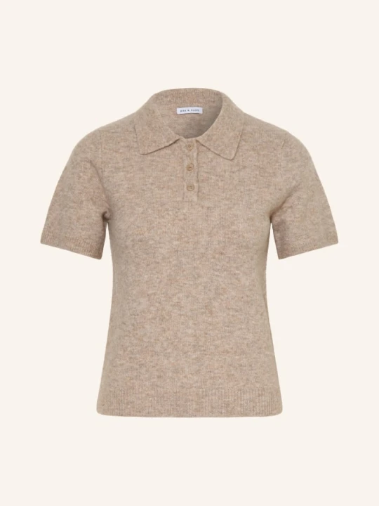Zdjęcie produktu Mrs & Hugs Koszulka Polo Z Dzianiny beige