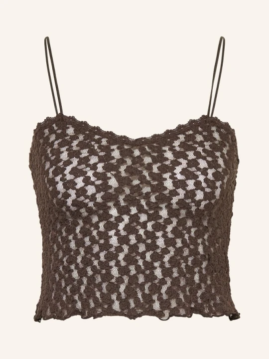 Zdjęcie produktu Mrs & Hugs Krótki Sweter Z Dzianiny braun CIEMNOBRĄZOWY