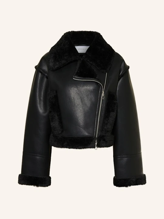 Zdjęcie produktu Mrs & Hugs Kurtka Z Imitacji Skóry schwarz CZARNY
