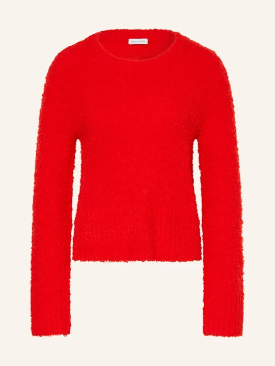 Zdjęcie produktu Mrs & Hugs Sweter Z Bouclé rot CZERWONY