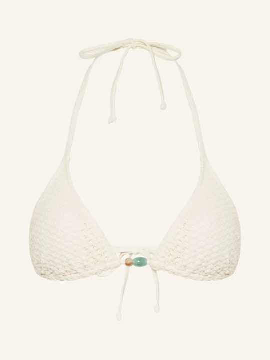 Zdjęcie produktu Mrs & Hugs Trójkątny Stanik Bikini Z Ozdobnymi Perełkami weiss biały