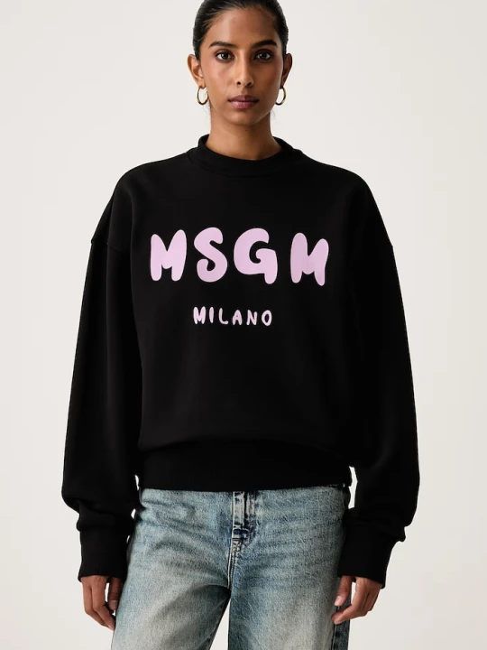 Zdjęcie produktu MSGM bluza z kapturem damska bawełniana czarny