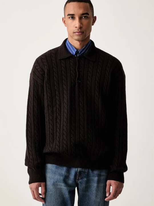 Zdjęcie produktu MSGM sweter męski z wełną merino brązowy