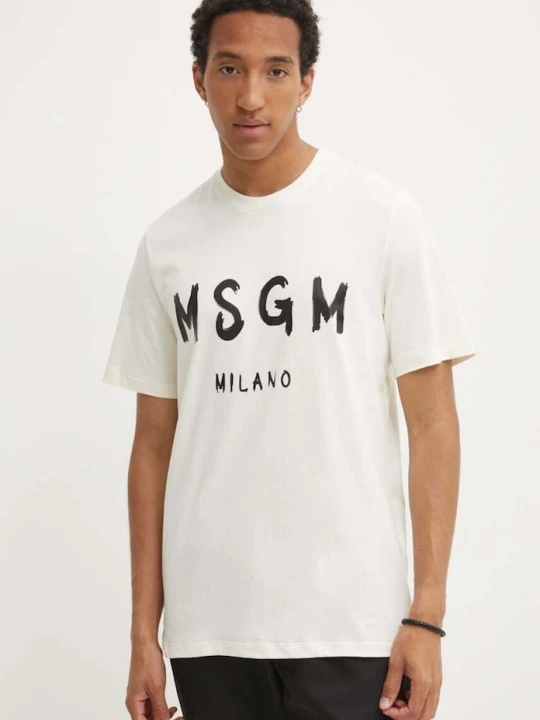 Zdjęcie produktu MSGM t-shirt bawełniany beżowy