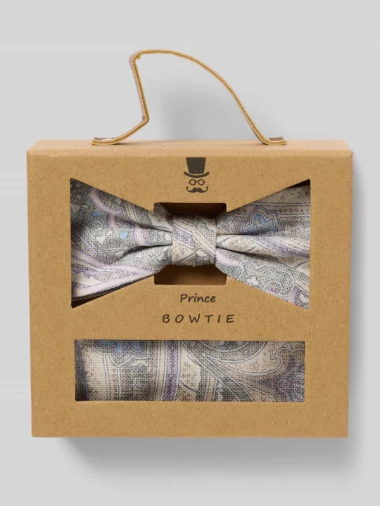 Zdjęcie produktu Mucha i poszetka w zestawie Prince Bowtie Srebrny