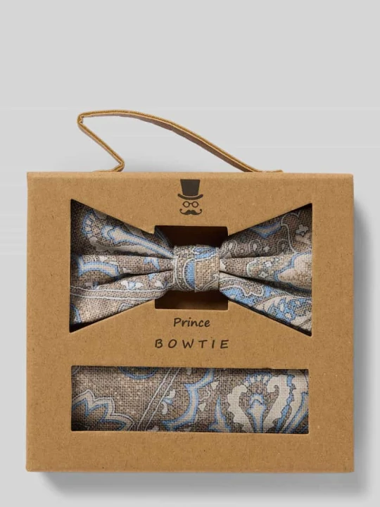 Zdjęcie produktu Mucha i poszetka w zestawie Prince Bowtie Piaskowy