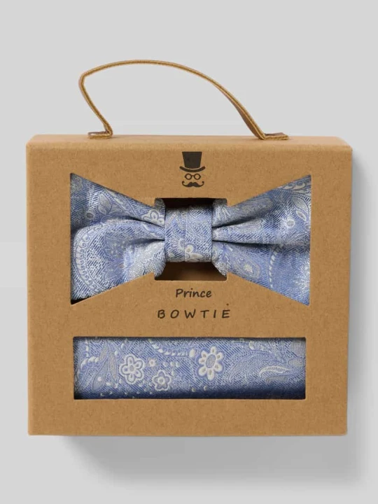 Zdjęcie produktu Mucha i poszetka z czystego jedwabiu w zestawie Prince Bowtie Błękitny