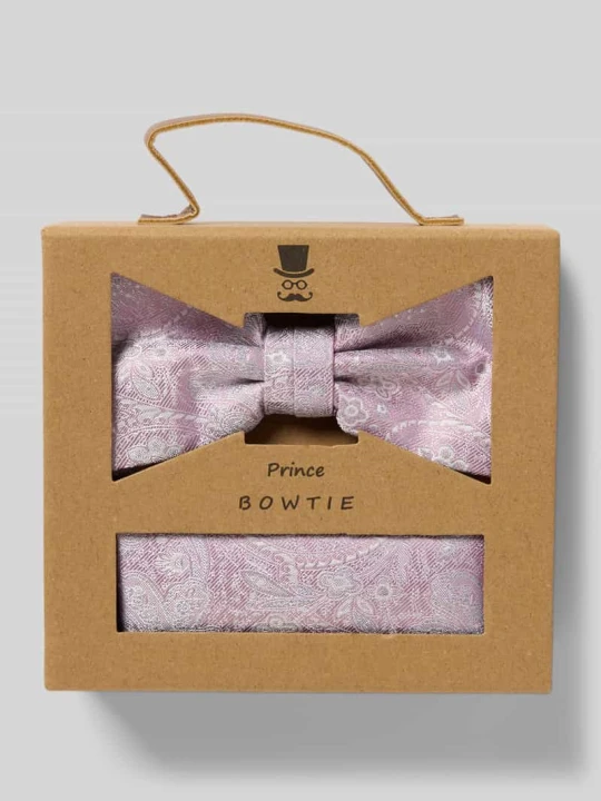 Zdjęcie produktu Mucha i poszetka z czystego jedwabiu w zestawie Prince Bowtie Różowawy