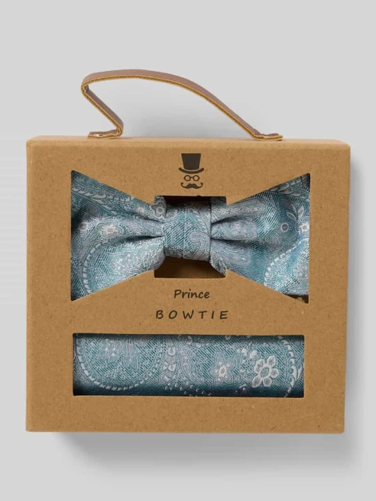Zdjęcie produktu Mucha i poszetka z czystego jedwabiu w zestawie Prince Bowtie Petrol