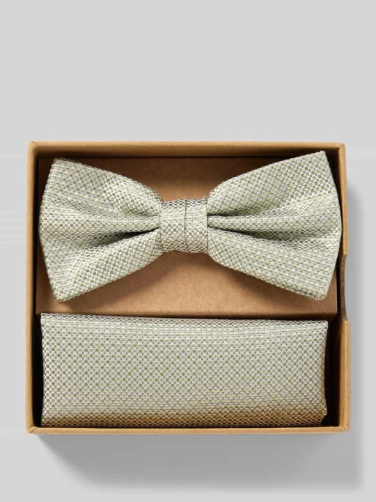 Zdjęcie produktu Mucha i poszetka z czystego jedwabiu w zestawie Prince Bowtie Limonkowy