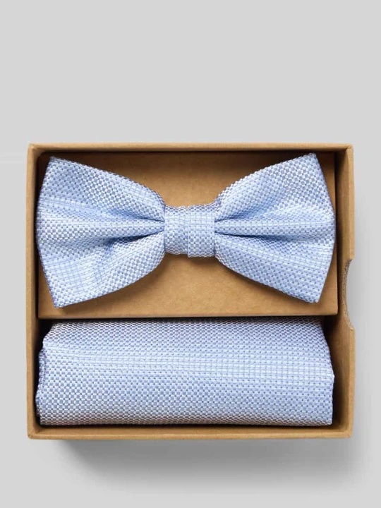 Zdjęcie produktu Mucha i poszetka z czystego jedwabiu w zestawie Prince Bowtie Błękitny