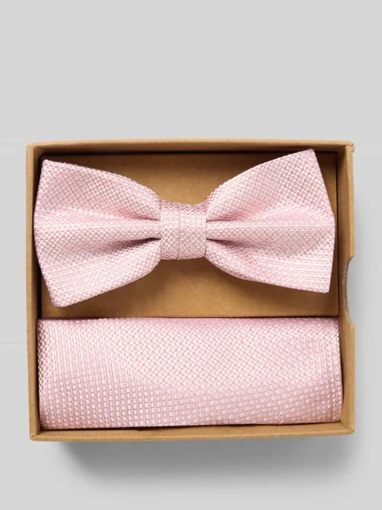Zdjęcie produktu Mucha i poszetka z czystego jedwabiu w zestawie Prince Bowtie Różowawy