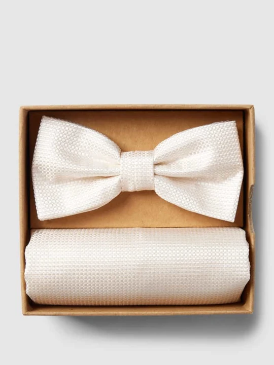 Zdjęcie produktu Mucha i poszetka z czystego jedwabiu w zestawie Prince Bowtie Biały