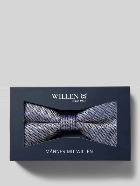 Zdjęcie produktu Mucha jedwabna z fakturowanym wzorem Willen Granatowy