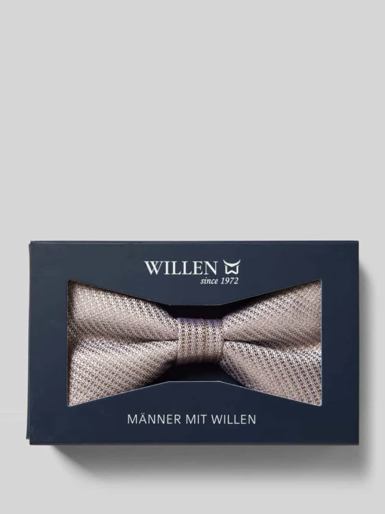Zdjęcie produktu Mucha jedwabna z fakturowanym wzorem Willen Beżowy