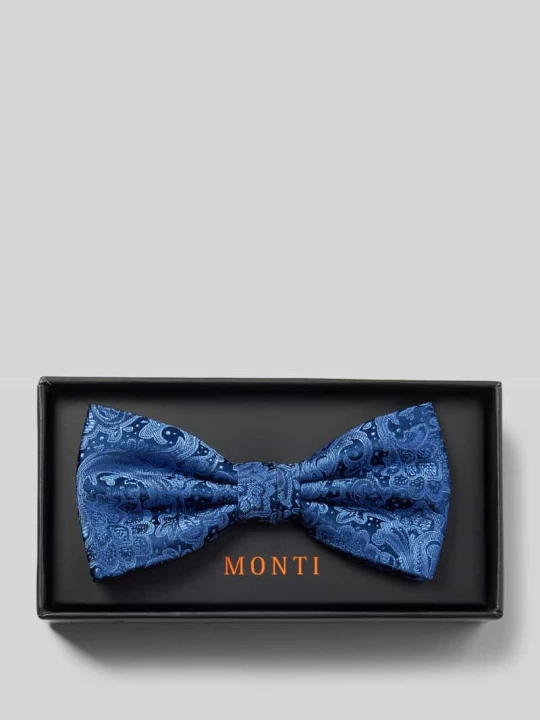 Zdjęcie produktu Mucha z jedwabiu ze wzorem paisley model ‘Flavio’ Monti Niebieski