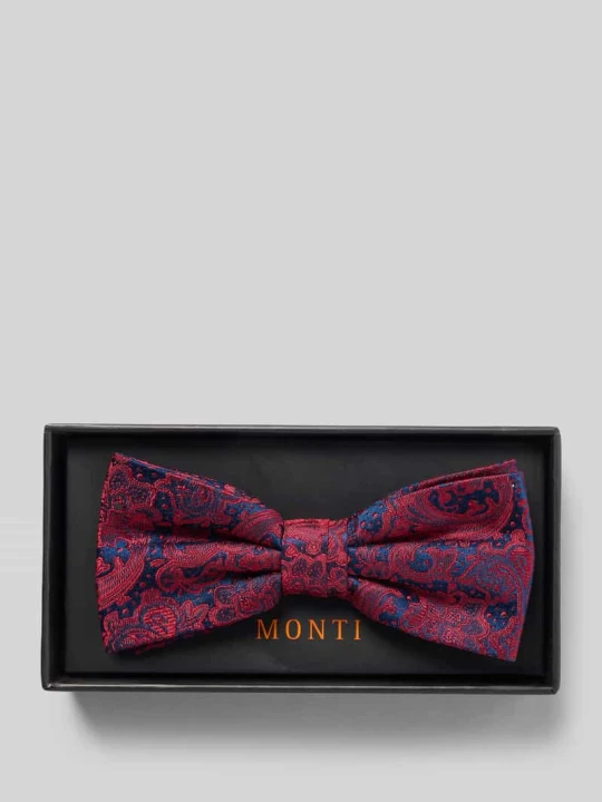 Zdjęcie produktu Mucha z jedwabiu ze wzorem paisley model ‘Flavio’ Monti Czerwony