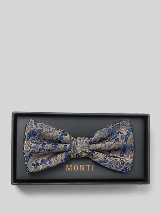 Zdjęcie produktu Mucha z jedwabiu ze wzorem paisley model ‘Flavio’ Monti Beżowy