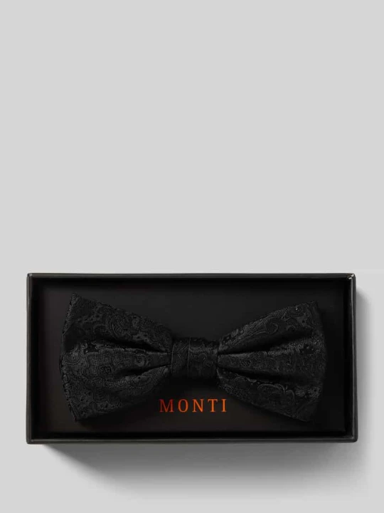 Zdjęcie produktu Mucha z jedwabiu ze wzorem paisley model ‘Flavio’ Monti Czarny