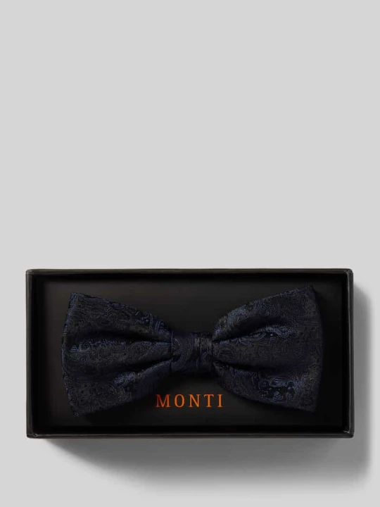 Zdjęcie produktu Mucha z jedwabiu ze wzorem paisley model ‘Flavio’ Monti Granatowy