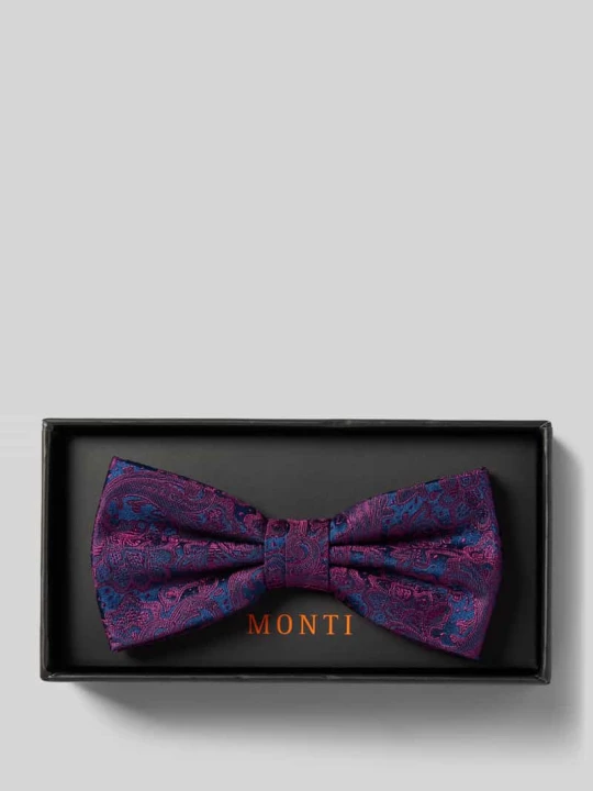 Zdjęcie produktu Mucha z jedwabiu ze wzorem paisley model ‘Flavio’ Monti Oberżynowy