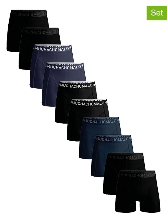 Zdjęcie produktu Muchachomalo Bokserki (10 par) w kolorze czarno-granatowym rozmiar: 4XL