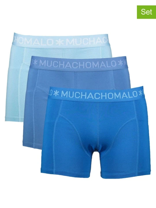 Zdjęcie produktu Muchachomalo Bokserki (3 pary) w kolorze niebiesko-błękitnym rozmiar: 3XL