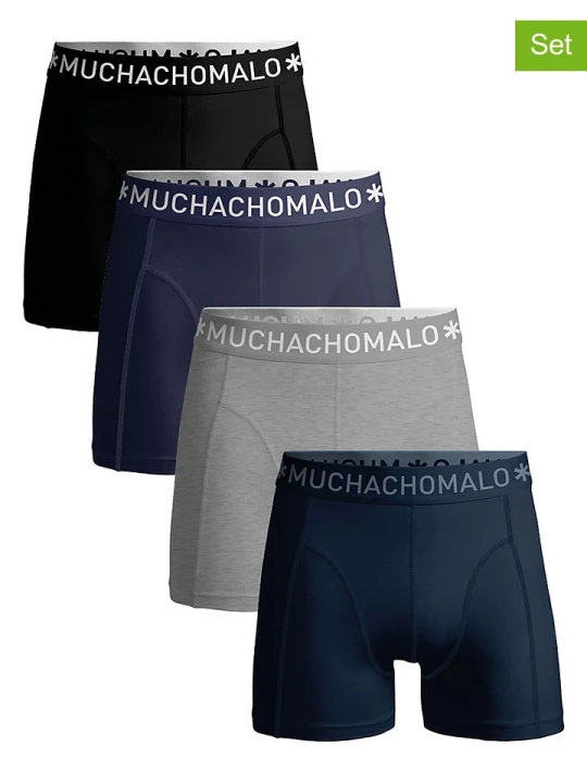 Zdjęcie produktu Muchachomalo Bokserki (4 pary) w kolorze granatowo-czarno-szarym rozmiar: M